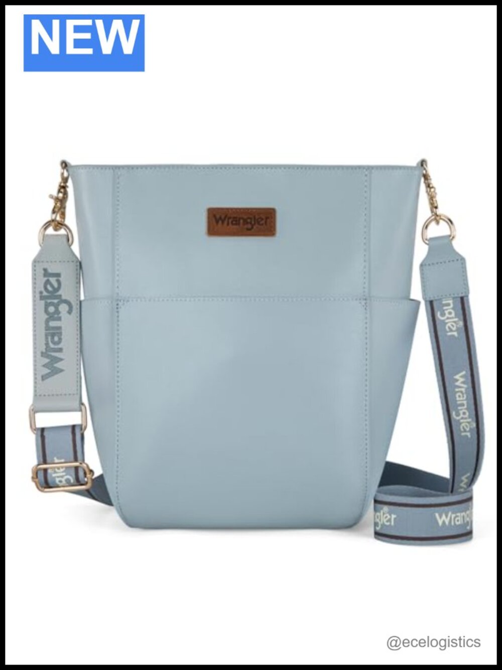 Large Vegan Leather Crossbody Bag with Guitar Strap
